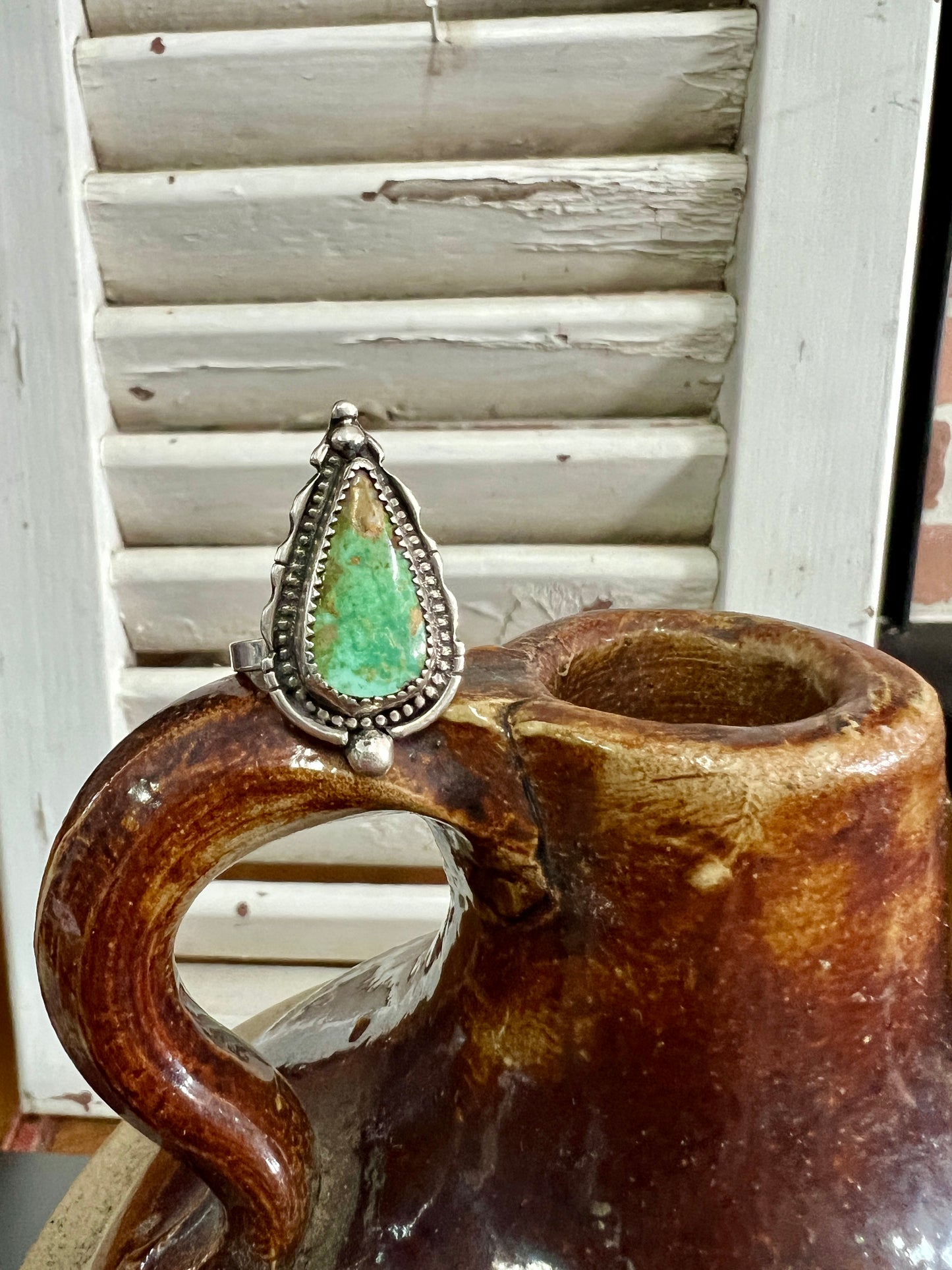 Turquoise Drop Ring (7.3/4-8)