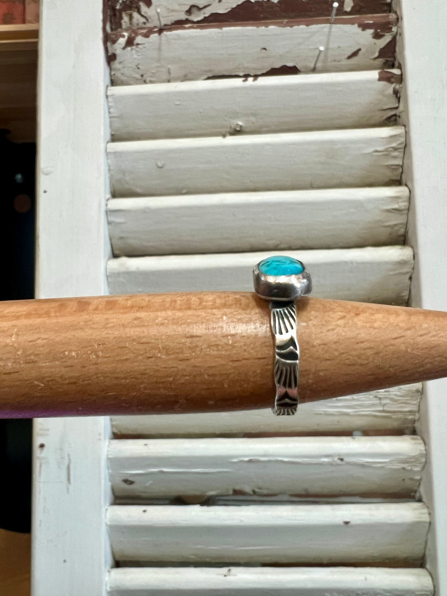 Long Oval Blue Stamped Ring (7)