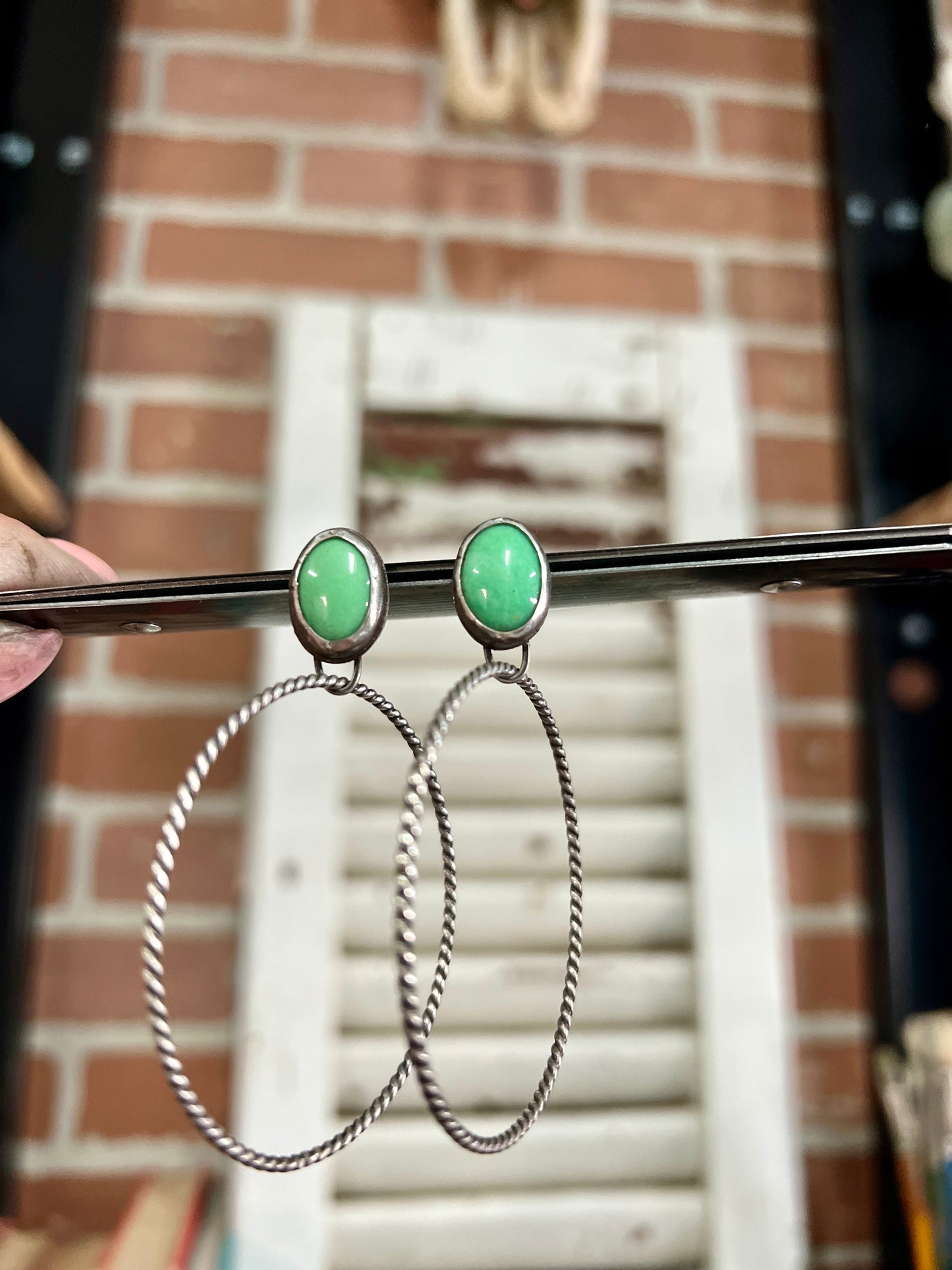 Oval Swing Hoop Studs