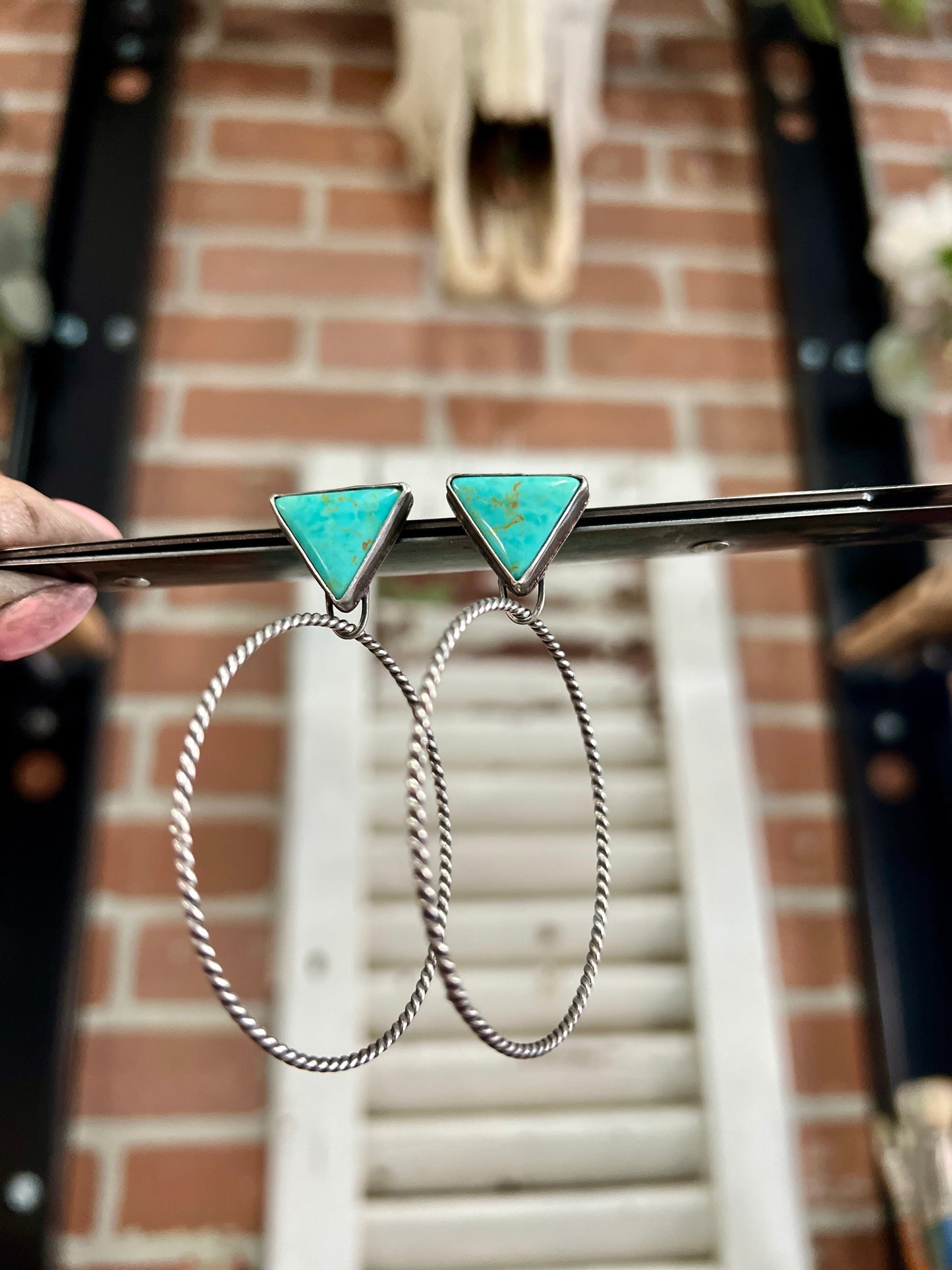 Triangle Swing Hoop Studs