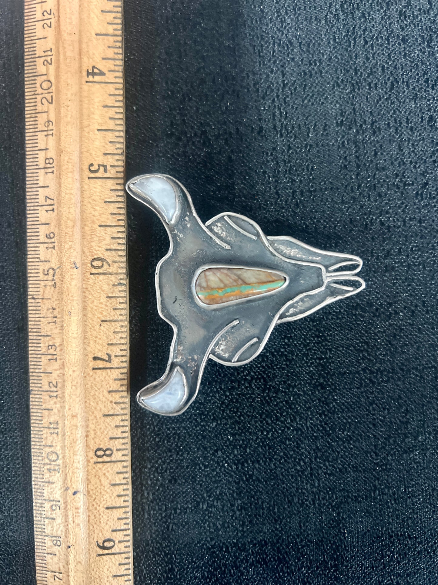 Turquoise + Moonstone Steer Head Bolo Tie