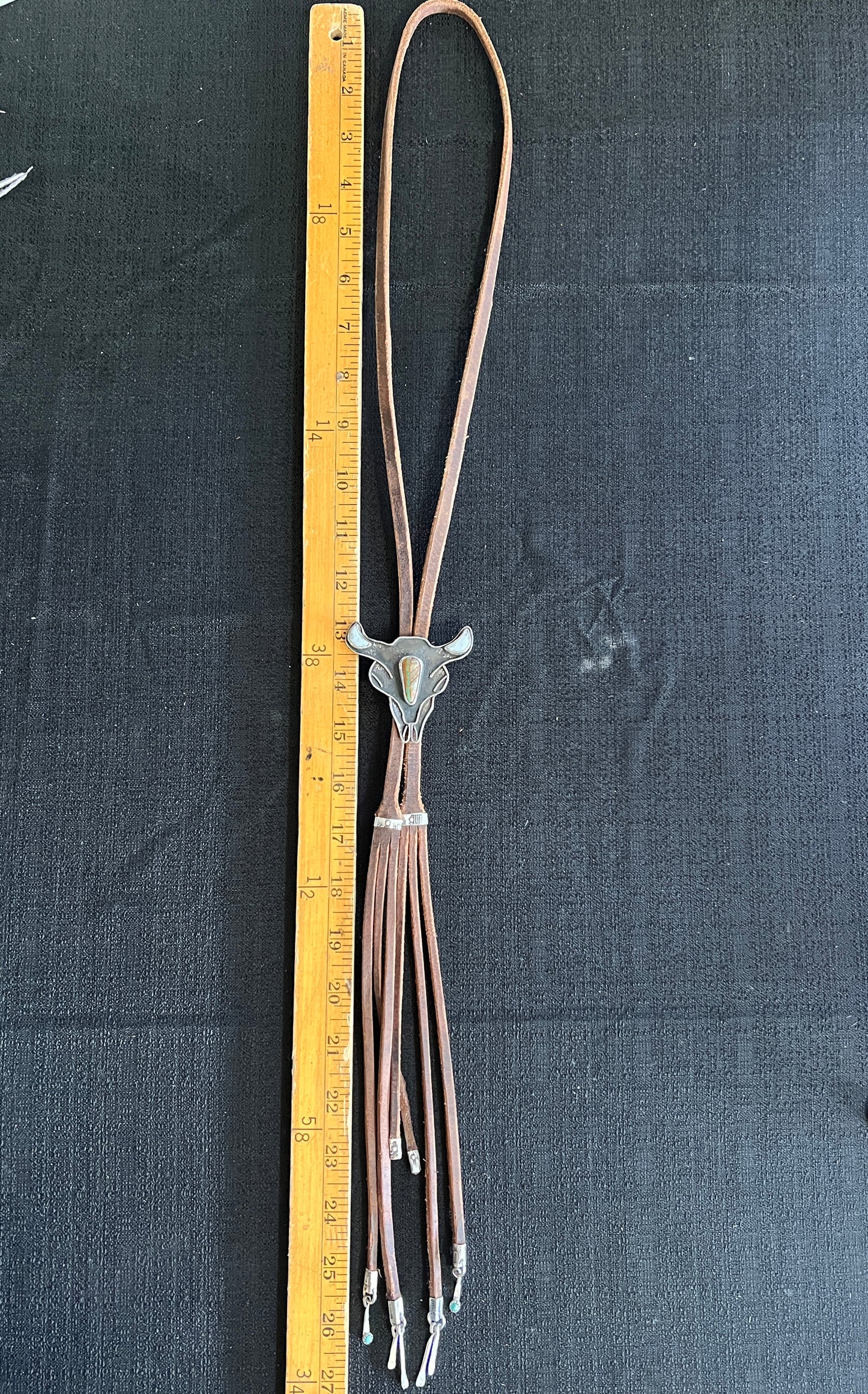 Turquoise + Moonstone Steer Head Bolo Tie