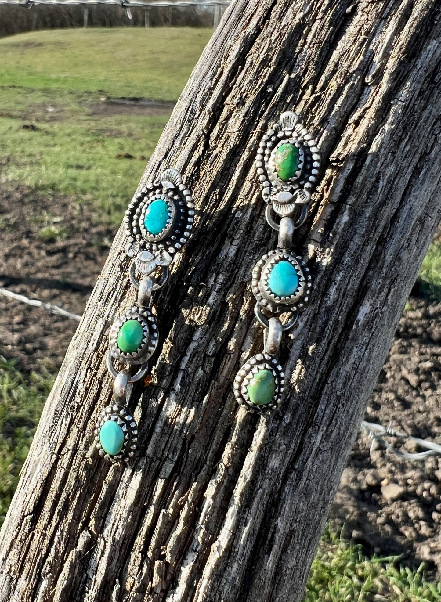 Ombré Green/Blue, Necklace + Earrings Set
