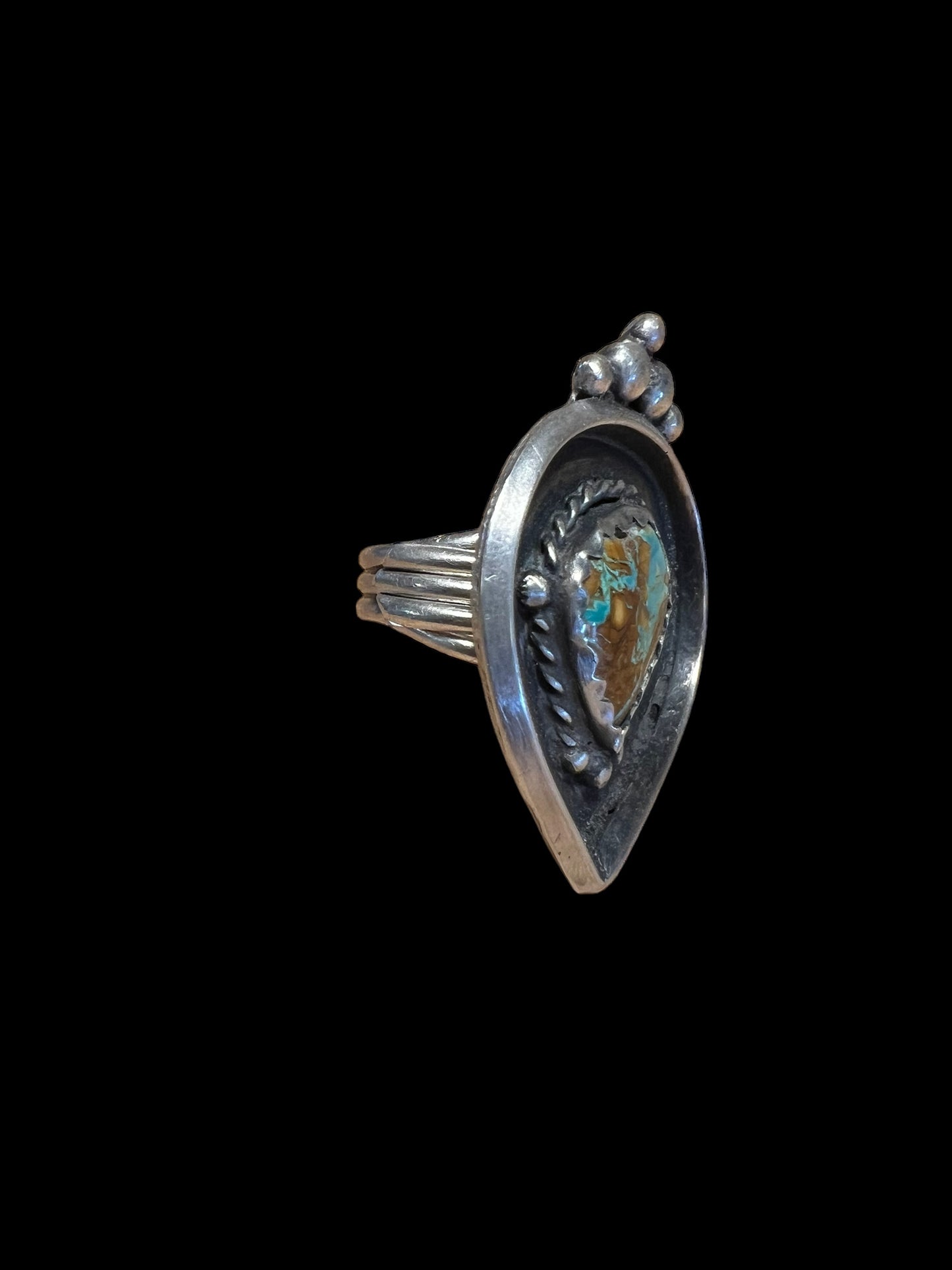 Turquoise Crown Drop Ring (adjustable)