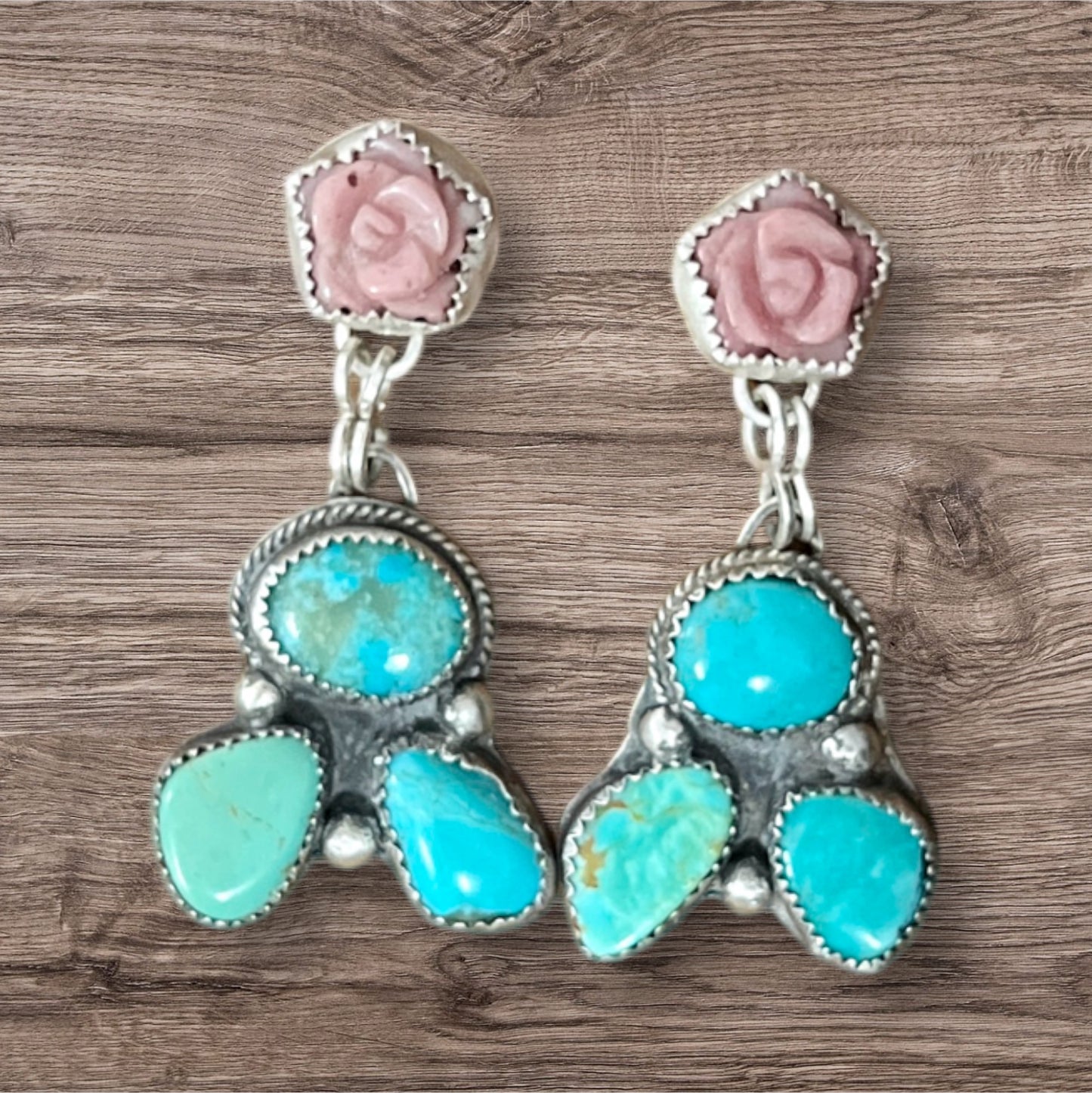 Two Petal Dangle Flower Earrings