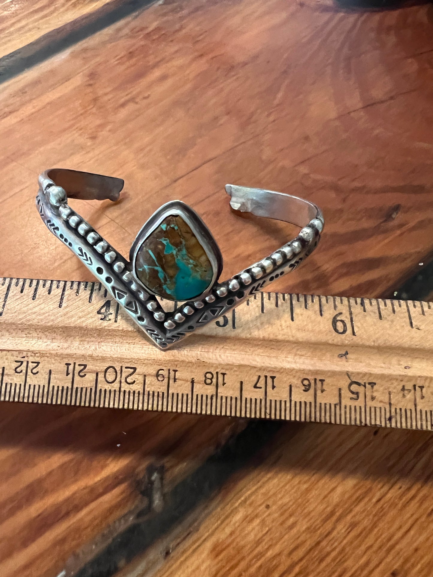 Royston Turquoise stamped Cuff