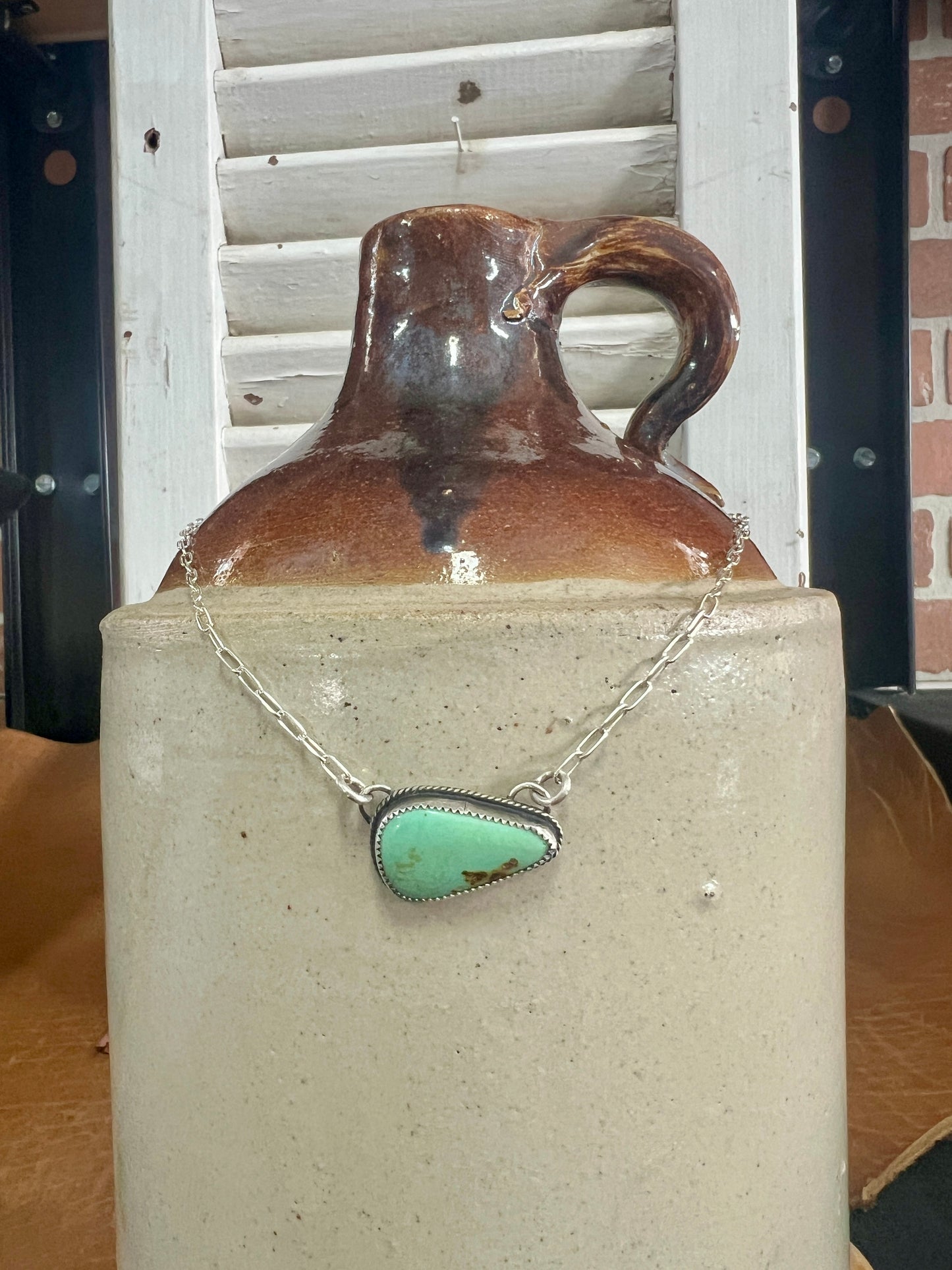 Royston Turquoise - Sideways Drop Necklace