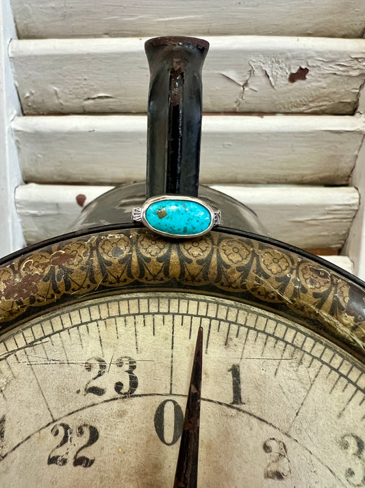 Long Oval Blue Stamped Ring (7)