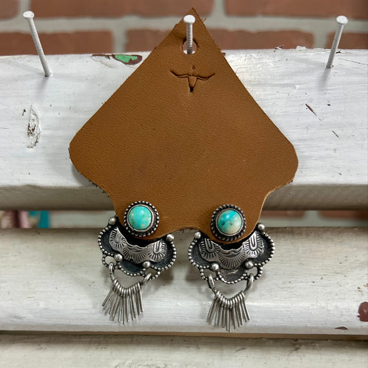 Silver Lace With Fringe Ear Jackets
