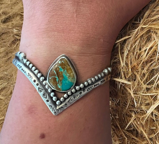 Royston Turquoise stamped Cuff