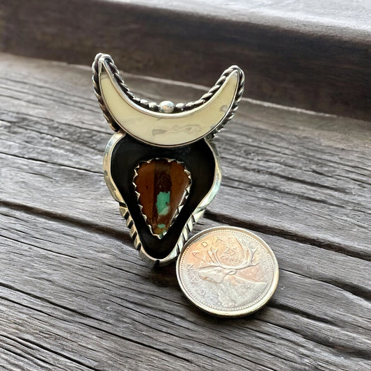 bull skull ring