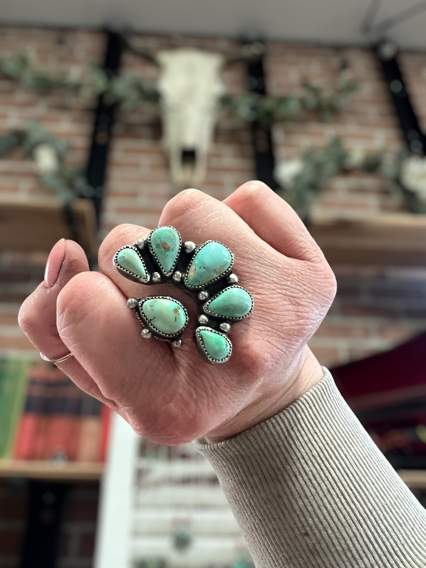 Half Cluster Flower Ring (adjustable)