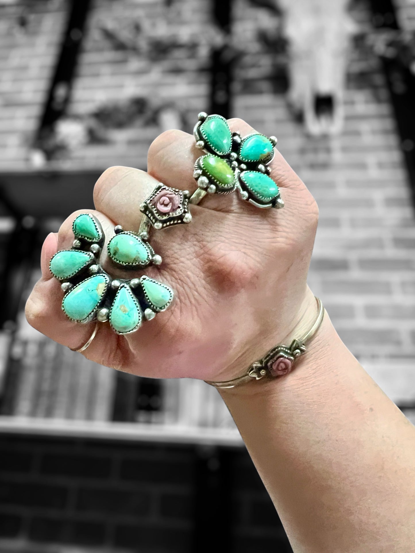 Half Cluster Flower Ring (adjustable)